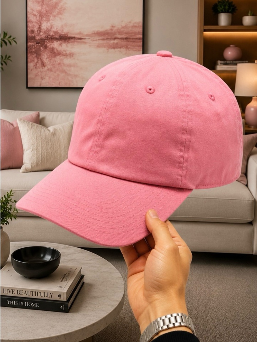 Pink Unisex Adjustable Baseball Cap – Classic Cotton Dad Hat